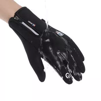 Зимние перчатки Goves для мужчин, женские зимние аксессуары для бега, сенсорные перчатки с закрытыми пальцами, термоперчатки для активного отдыха, модные аксессуары S чёрный