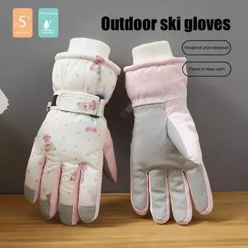 Зимние перчатки из толстого бархата, теплые перчатки для снега, ветрозащитные перчатки для холодной погоды, для катания на лыжах и бега