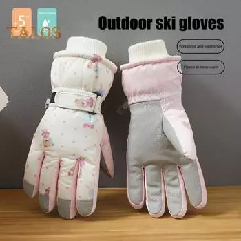 Зимние перчатки из толстого бархата, теплые перчатки для снега, ветрозащитные перчатки для холодной погоды, для катания на лыжах, бега, езды на велосипеде, пешего туризма, работы на открытом воздухе розовый