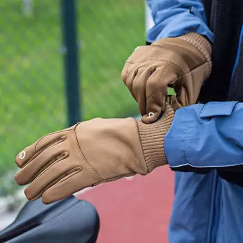 Зимние перчатки, лыжные перчатки, сенсорный экран, противоскользящие, теплые варежки для катания на лыжах на открытом воздухе L Black