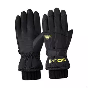 Зимние перчатки с подкладкой, теплые варежки, лыжи для езды на мотоцикле, для спорта на открытом воздухе, катания на коньках Black Women