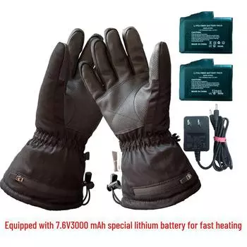 «Зимние перчатки с подогревом унисекс 7,4 В для езды на велосипеде, катания на лыжах и работы с сенсорными экранами — быстрое согревание пяти пальцев» M