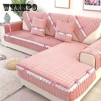 Зимние плюшевые диванные подушки, утолщенные, нескользящие, простые, универсальные, на четыре сезона, универсальное покрывало, универсальное полотенце 70*120cm хаки