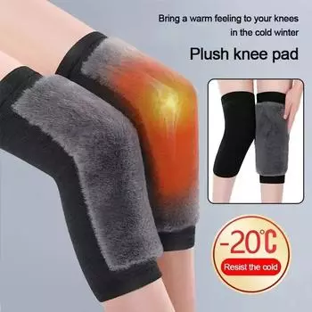Зимние плюшевые наколенники, термальные наколенники для пожилых женщин и мужчин, эластичные теплые наколенники для ног, артрит, ревматические боли, отдых в офисе S