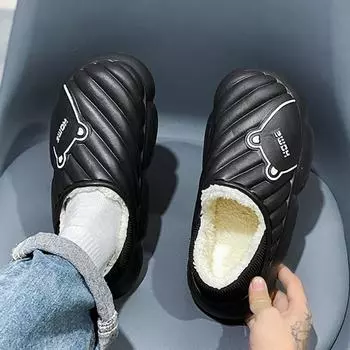 Зимние плюшевые теплые хлопковые туфли, повседневные и модные, с хлопковыми тапочками, низкие зимние ботинки для улицы, хлопковая обувь для мужчин и женщин 36 белый