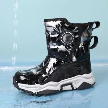 Зимние плюшевые толстые хлопковые ботинки для мальчиков и девочек 30