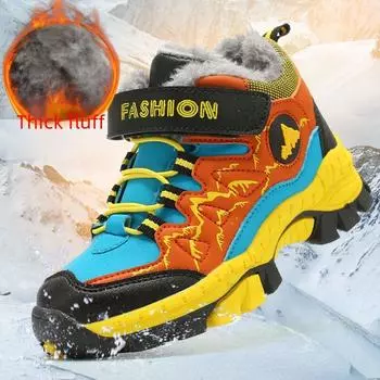 Зимние походные ботинки для мальчиков из хлопка с бархатной подкладкой для тепла 38