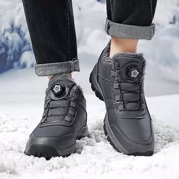 Зимние походные кроссовки для пары, скалолазание, универсальный комфорт, мужские кроссовки для ходьбы, износостойкая кожаная повседневная спортивная обувь 36 чёрный