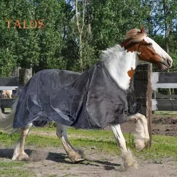 Зимние попонки для лошадей, флисовые теплые попонки для ухода за лошадью, термопростыня для упражнений с регулируемыми ремнями серый