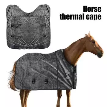 Зимние попонки для лошадей, флисовые теплые попонки для ухода за лошадью, термопростыня для упражнений с регулируемыми ремнями серый