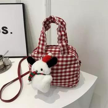 Зимние популярные контрастные сумки Зимой новый стиль Модная простая косая повседневная квадратная сумка на одно плечо Without pendant