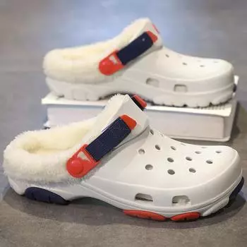 Зимние повседневные тапочки с круглым носком, уличная обувь, эластичная толстая подошва, модная универсальная бархатная модель, сохраняет тепло, удобна 35-36 чёрный