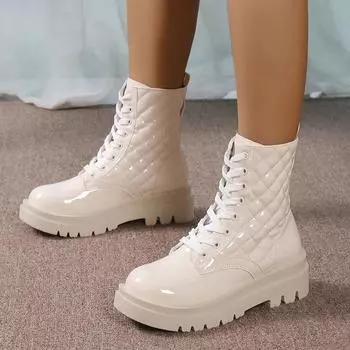 Зимние повседневные женские ботильоны на толстой подошве, универсальные и удобные, однотонные женские туфли, лидер продаж, женские ботинки 35