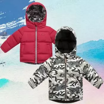 Зимние пуховики для мальчиков, утепленные, теплые, двухсторонние, теплое детское пальто с капюшоном для детей 2-10 лет, верхняя одежда для детей 100cm чёрный