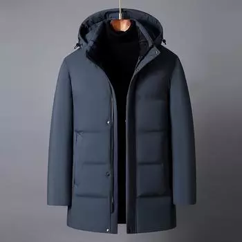 Зимние пуховики для мужчин Брендовые повседневные мужские пуховики среднего возраста Зимние толстые теплые парки больших размеров с перьями XXXXXL