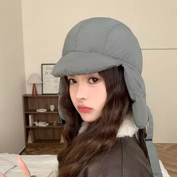 Зимние пуховые шапки для женщин, для езды на велосипеде, шапка-балаклава, теплая мягкая шапка, женская универсальная шапка-пуловер, рождественские подарки One Size чёрный