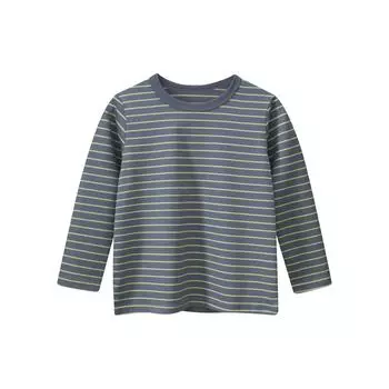 Зимние пуловеры с круглым вырезом для мальчиков и девочек, футболки с длинными рукавами, детские топы в полоску 100