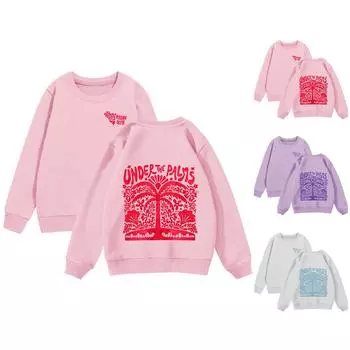 Зимние пуловеры с круглым вырезом для мальчиков и девочек для детей с принтом, цветные плюшевые топы для малышей 100 розовый