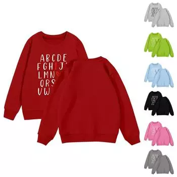 Зимние пуловеры с круглым вырезом для мальчиков и девочек, однотонные плюшевые топы для малышей 100 чёрный