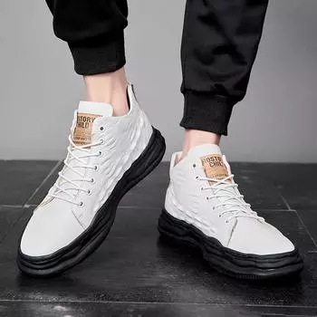 Зимние роскошные ботинки высокого качества с крокодиловым узором, высокие мужские туфли, ботинки для взрослых, мужские кожаные деловые ботинки, повседневная обувь 37 белый