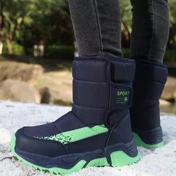 Зимние сапоги для мальчиков и девочек, нескользящие зимние сапоги из плюша и хлопка 31