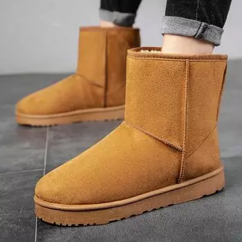 Зимние сапоги для пар, зимние бархатные ботинки для сохранения тепла, мужская и женская хлопковая обувь одинакового стиля, повседневная модная обувь с высоким берцем, zapatos 43 верблюд