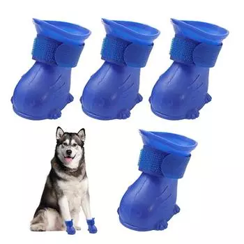 Зимние сапоги для собак, защита лап, противоскользящие сапоги для собак, зимняя обувь, регулируемые мягкие зимние сапоги для собак, 4 шт., обувь для щенков для маленьких S