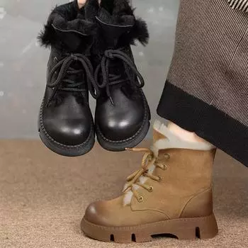 Зимние сапоги Хлопковые сапоги Женские сапоги с толстой подошвой 35 чёрный