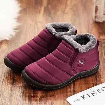 Зимние сапоги Plus Velvet Cross-Border Cotton Snow Boots - Теплая обувь для женщин и мужчин с низким верхом 37 синий