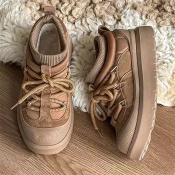 Зимние сапоги унисекс из бархата на толстой подошве - теплые, морозостойкие, повседневные модные короткие сапоги 41 чёрный