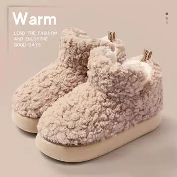 Зимние сапоги, женская зимняя обувь для влюбленных из искусственного кашемира, теплые плюшевые сапоги, утепленная хлопковая обувь на открытом воздухе 40-41 белый