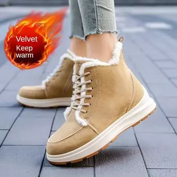 Зимние сапоги, женские ботильоны, теплая зимняя женская обувь из полиуретана, кроссовки на плоской подошве, женская обувь на шнуровке, женские короткие зимние сапоги 36 хаки