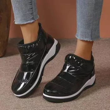 Зимние сапоги женские толстые плюшевые зимние модные теплые короткие сапоги хлопковая обувь женские хлопковые сапоги Botas De Mujer 2024 36 серый