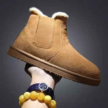Зимние северные теплые кожаные зимние ботинки летняя мужская мода высокие бархатные хлопковые туфли для отдыха на природе повседневная модная обувь 39