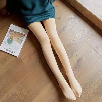 Зимние сексуальные термочулки женские флисовые колготки женские полупрозрачные поддельные термочулки зимние теплые леггинсы флисовые трусики one size