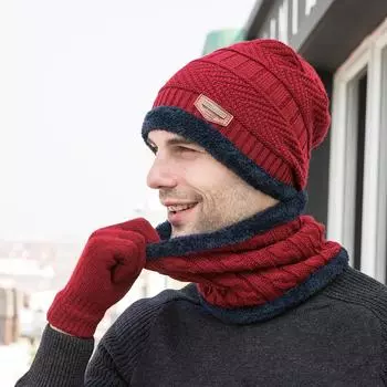 Зимние шапки для мужчин Skullies Beanie Hat Зимняя кепка для мужчин и женщин Шерстяной шарф Шапки чёрный