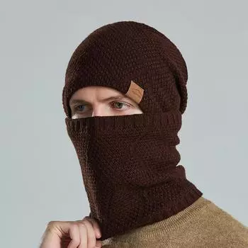 Зимние шапки для женщин и мужчин, шапочки, комплект шарфов, женские флисовые шапочки Skullies, уличная ветрозащитная термовязаная зимняя шапка в России