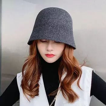 Зимние шапки для женщин, повседневная, с короткими полями, мягкая, теплая, шерстяная шляпа-клош, элегантная, женская, уличная шляпа, темпераментная, шляпа дикого рыбака
