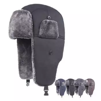 Зимние шапки Soft Touch ветрозащитная фланелевая унисекс утепленная кепка-ловушка для улицы кофейный