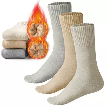 Зимние шерстяные носки 4 см, очень толстые, Cloud 22 см, с начесом, не скатываются и не линяют, с начесом, супер, для поездок на работу или [TSGarden] мужские носки, 3 пары, носки,