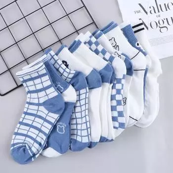 Зимние спортивные хлопковые осенние женские носки с медвежьей лапкой, носки средней длины, парные носки, женские чулочно-носочные изделия E