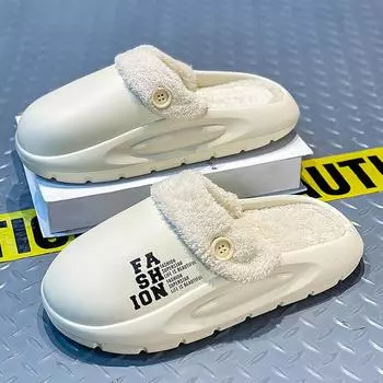 Зимние тапочки больших размеров, модные, легкие, удобные, бархатные, теплые, хлопковая обувь, повседневные хлопковые тапочки, домашние тапочки 36 чёрный