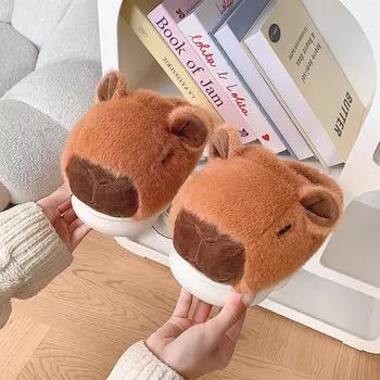 Зимние тапочки Capybara Cotton Plush для мужчин и женщин 2024 42/43 (suggested for sizes 41-42) хаки