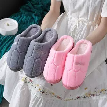 Зимние тапочки для пар. Домашние теплые хлопковые тапочки.