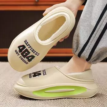 Зимние тапочки TUINANLE, мужские непромокаемые теплые тапочки, нескользящая домашняя плюшевая домашняя обувь