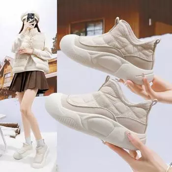 Зимние теплые ботинки для снега Женские кроссовки на платформе Женская обувь Повседневная женская обувь Повседневная обувь Кроссовки Ботинки на толстой подошве 35 коричневый