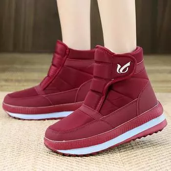 Зимние теплые ботинки для женщин, нескользящие, водонепроницаемые, полусапожки, женские, с подкладкой из искусственного меха, удобные для походов и прогулок, короткие ботинки 36