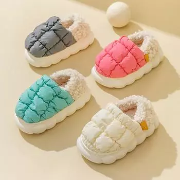 Зимние теплые детские тапочки из хлопка 16/17 inner length 15.5cm розовый