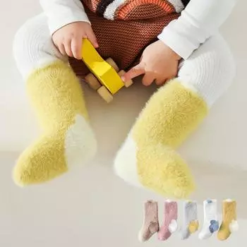 Зимние теплые детские утолщенные детские носки с рисунком куницы из плюша