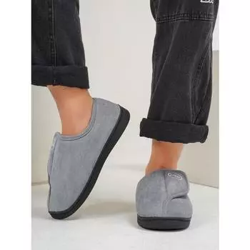 Зимние теплые домашние тапочки из нескользящего хлопка, а также бархатная и утолщенная верхняя одежда из хлопка на липучках 36-37 чёрный